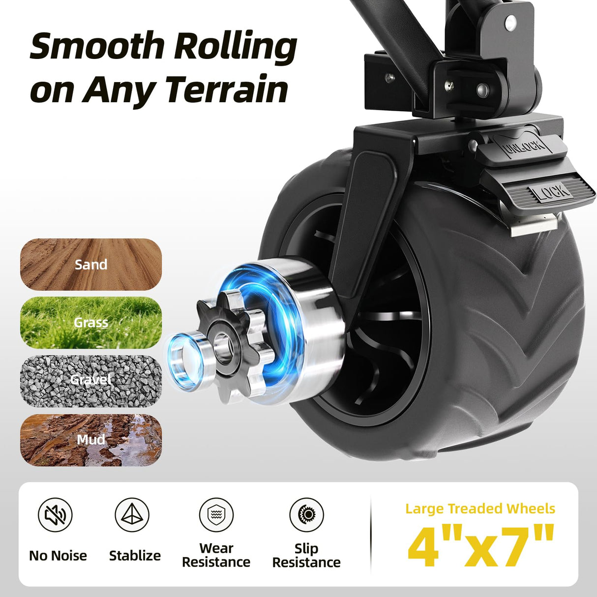 EchoSmile Wagons Carts Foldable Heavy Duty with 400Lbs Wt, 200L Cap, Black