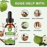 (2 Pack) Soursop Graviola Liquid Drops - 1800mg Soursop Extract - High Absorption Sour sop Bitters Liquid for Cell Support & Regeneration, Immune Support, Antioxidant, Relaxation, Sugar Free - 1 Fl Oz