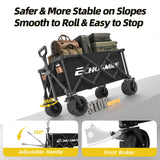 EchoSmile Wagons Carts Foldable Heavy Duty with 400Lbs Wt, 200L Cap, Black