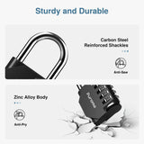 Puroma 10 Pack Combination Lock for Locker 4 Digit Outdoor Waterproof Padlock for School, Gym, Sports, Fence, Toolbox, Gate, Case, Outdoor, Hasp Storage, Cabinets (Black)