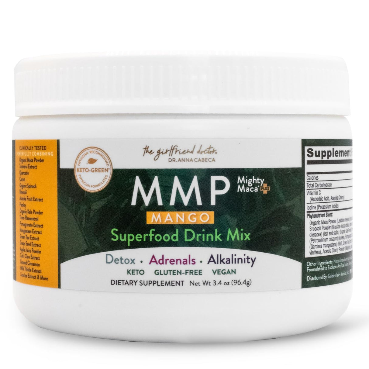 MMP (Mighty Maca Plus) Mango - Organic Maca Root Superfoods Greens Drink Powder, Delicious Sugar-Free Mango Flavor, All-Natural, Alkaline & Vegan (30 Servings)
