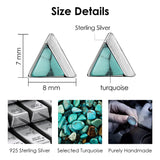 Michooyel Turquoise Stud Earrings for Women 925 Sterling Silver and Handmade Earrings Simple Jewelry Triangle Cut Earring
