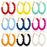 Bonuci 9 Pairs Beaded Hoop Earrings for Women,Classic
