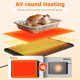 MealHelper Warming Mat for Food, Portable Food Warming Mat For Countertop, Full Surface Electric Warming Tray with Safety Lock, 4 Temp Levels & 6-Hour Timer for for Parties, Buffets & Home Use (Grey)