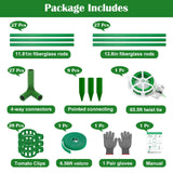 3 Packs Fiberglass Tomato Cages for Garden, 56 Inch Tall Tomato Plant Support, Adjustable Tomatoes Stakes Plant Climbing Trellis for Garden Vegetables Fruits, Tomatoes Support Cages with Clips