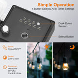 SURAIELEC Outdoor Power Stake Light Timer, Dusk to Dawn, 6 Electrical Outlet Power Strip Weatherproof, 6FT Extension Cord Multiple Outlet for Patio Lights, Sprinkler, Garden, Christmas Decorations