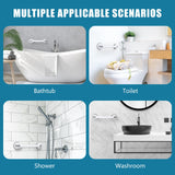 Reyiu Grab Bars for Bathtubs and Showers, 16 Inch Shower Handle Heavy Duty Suction Cup Grab Bars for Shower Chair, Bathroom Safety Bar for Elderly 2 Pack