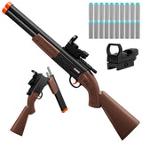 Double Barrel Toy Shotgun - Realistic Foam Blaster with Scope & Soft Bullet Darts, Safe Imitation Shooting Game for Kids Ages 8-12 -Birthday Christmas (Black)