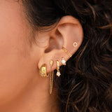 ISUEVA 14K Gold Silver Zircon Flatback Earrings For Women Earring Stacks