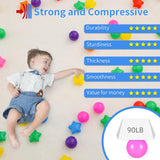 STARBOLO Ball Pit Balls - 200 Bulk Mixed Rainbow Stars Crush Proof Plastic Children's Toy Balls Star Ocean Balls for Birthday Party Christmas Water Toy Indoor Outdoor