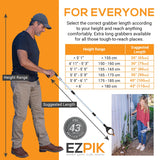 EZPIK Pro 43" Foldable Grabber Reacher Tool for Seniors - Grabbers for Elderly Reaching Tool Heavy Duty Pickup Trash Picker Upper Equipment - Claw Grabber Stick for Reaching Aids, Weed Gripper