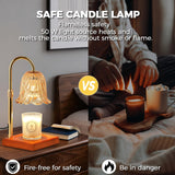 GODONLIF Flower Candle Warmer Lamp with Timer, Gold Electric Candle Lamp