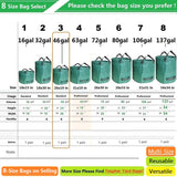 Standard 2-Pack 46 Gallon Lawn Garden Bags (D26,H19 in) Yard Waste Bags W/Gardening Gloves for Leaf Bag,Yard Debris,Trash Container,Recycling Bin,Camping Waste Bin,Grass Clippings,Weeds Bag 4 Handles