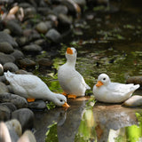 3PCS Duck Statues Resin Ducks Outdoor Garden Yard Porch Duck Pond Decor
