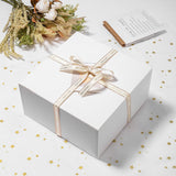 Mcfleet Gift Boxes with Lids 10x10x5 Inches 10 Pack Bridesmaid Proposal White Cardboard Gift Box for Presents, Christmas, Wedding, Graduation, Holiday, Birthday Craft Present Packaging