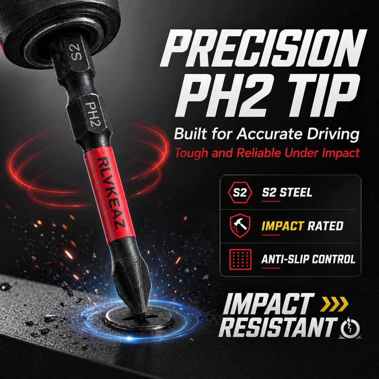 RLVKEAZ 88-Piece Impact Driver & Magnetic Screwdriver Bit Set, S2 Steel Security Torx Hex Phillips Square Triangle Slotted Bits, Mini Ratchet Wrench, Magnetic Bit Holders & Nut Driver, 1/4'' Hex Shank