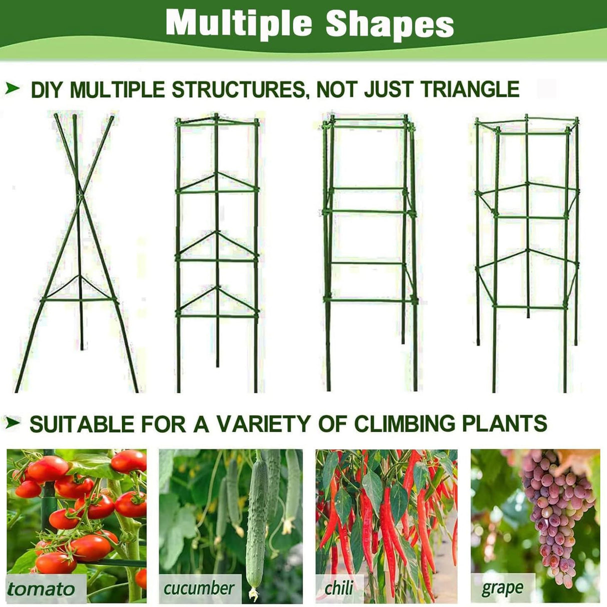 Yongblus 63Inch Tomato Cage for Garden, 4Pack Plant Support Garden Stakes