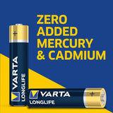 VARTA Longlife AAA Batteries (100 Pack), Alkaline Triple A Battery