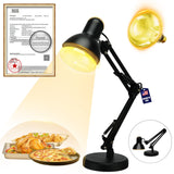 Portable Food Heat Lamp - [Foldable Design] [3S Quickly Heating] Food Warmer Light, Commercial Heat Lamp for Food, Catering Warming Lamp for Parties, Buffet, Pizza, Chicken, Chocolate (Black)