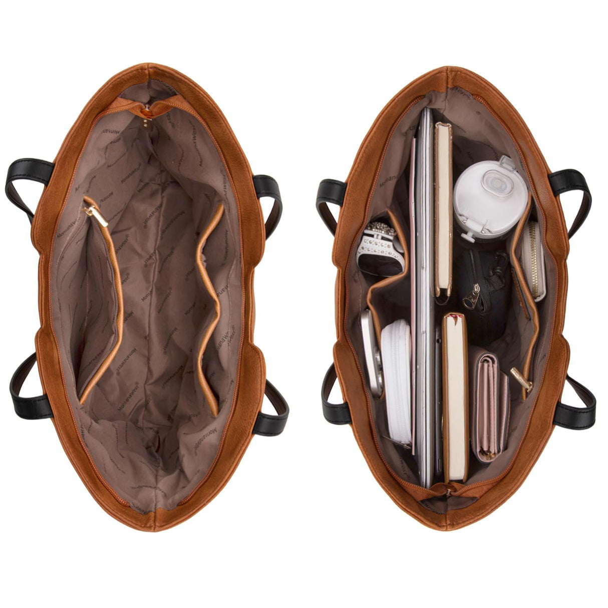 Montana West Tote Bag for Women Top Handle Satchel Purse Oversized Shoulder Handbag Hobo Bags Brown Christmas Gift MWC-118BR