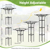 2pcs Garden Trellis for Climbing Plants Outdoor, 65 Inch Mushroom Top Trellis for Climbing Plants, Plant Trellis Support for Potted Plants Climbing Vine Rose Clematis Vegetable Trellis