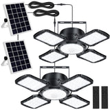 Aqonsie Solar Shed Light Outdoor Indoor, 176LED Solar Powered Motion Sensor Pendant Light Daytime Available, Solar Indoor Lights with 5 Lighting Modes & Remote for Shed Gazebo Barn Garage, 2 Pack