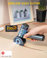 Fanttik C8 Nano 3.7V Cordless Electric Scissors with LED Display, Rechargeable Cardboard Cutter with 2 Blades, EasySwap Blade Change, LED Light, for Thin Cardboard Carpet Leather - Black