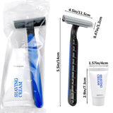 Disposable Razors in Bulk Shaving Kit Twin Blade Razors and Cream(12g), Individually Wrapped Toiletries Amenities for Hotel, Airbnb, Homeless, Shelter, Camping and Travel (102 Pack)