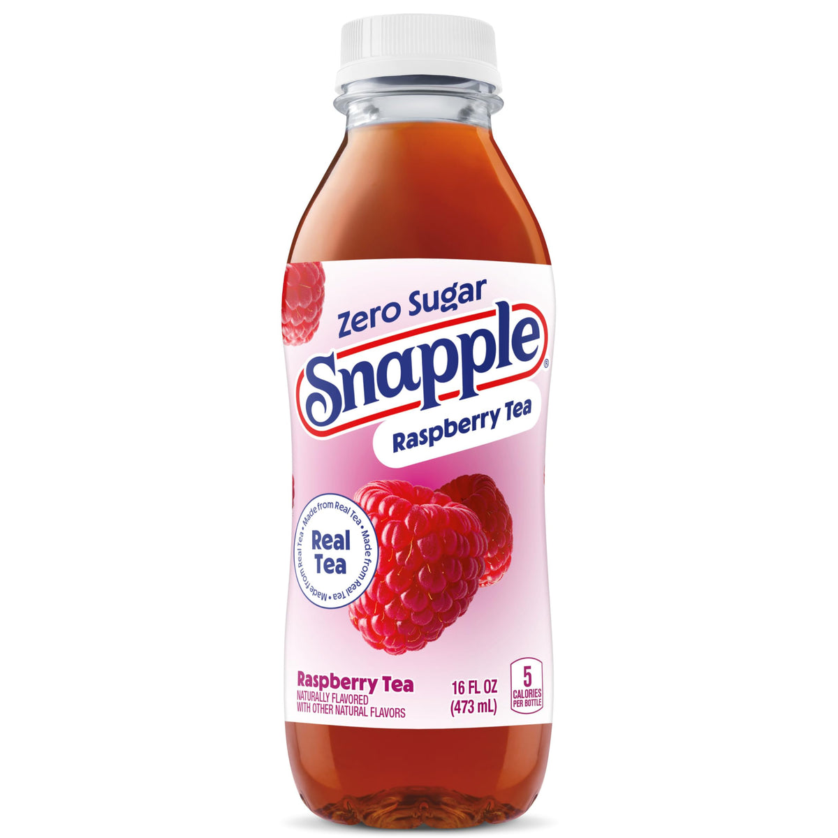 Snapple Zero Sugar Raspberry Tea, 16 Oz Bottles, 12 Count