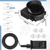 Landhoow Inflatable Replacement Fan Blower 12v 1.5a Air Blower Fan for Inflatables with 6 Adapter LED Lights Waterproof for Halloween Christmas Outdoor Yard Decorations