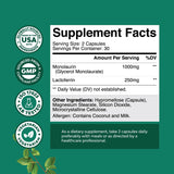 Natures Craft High Strength 250mg Lactoferrin & 1000mg Monolaurin Supplement (30 Servings) - Microbiome Digestive Health Immune Support Supplement - Lactoferrin and Monolaurin Capsules - Vegetarian