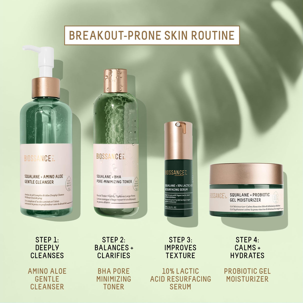 Biossance Squalane + Probiotic Balancing Face Gel Moisturizer - Advanced Formula for Oily & Acne-Prone Skin, Encapsulated Probiotics, Reduces Redness & Excess Oil, Soothes Sensitive Skin - 1.69 oz