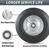 GICOOL 10" x 2.5" Flat Free Solid Rubber Tire with 5/8" Axle Bore Hole, 2 1/4" Hub, Replacement 4.10/3.50-4" for Hand Truck Dolly Trolley Garden Wagon Cart Generator, 2 Pack