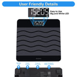 Homebuds 600lb Digital Bathroom Scale for Body Weight and BMI Via Smart APP, High Accuracy in 0.1lb Assured by Weighing Professional Since 2001, 8mm Tempered Glass, Extra Large LED Display, Black