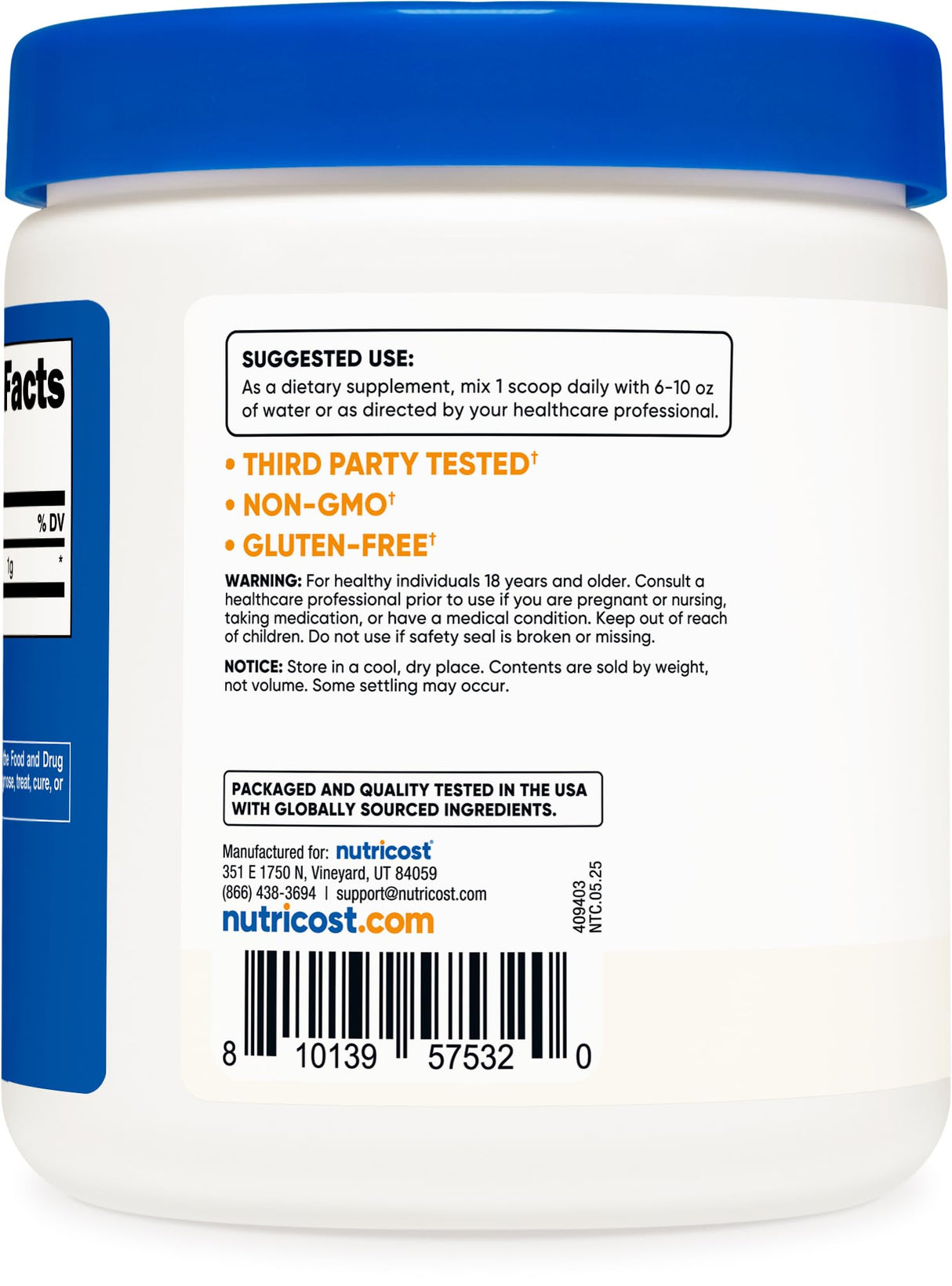 Nutricost Pure Agmatine Sulfate Powder - 250 Grams