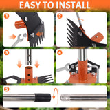 HRADHOL Weed Puller Tool with Long Handle, 60" Manual Weed Remover Tool, 2-in-1 Weeder Rake and Hoe Garden Tool, Uprooting Weeding Tool for Yard, Lawn, Patio, Garden