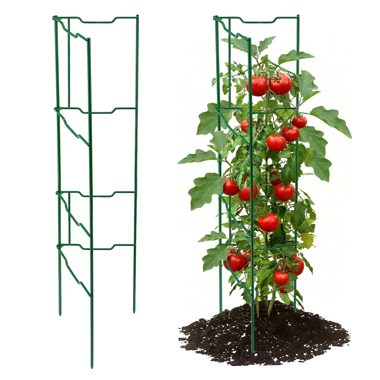 ComfyKit 2 Pack 32 Inch Stacking Tomato Ladders, V-Shape Garden Trellis