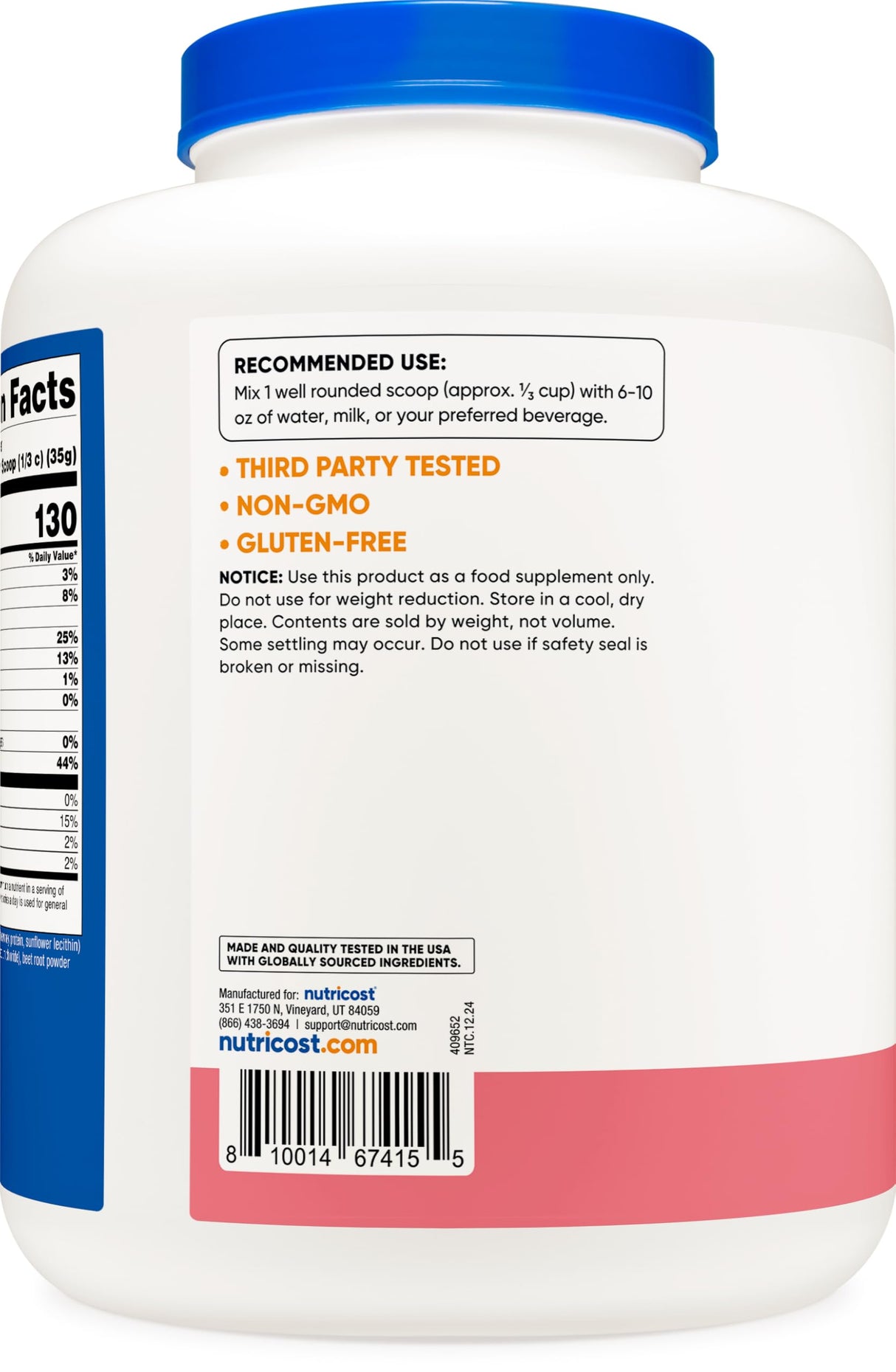 Nutricost Whey Protein Concentrate (Strawberry Milkshake) 5LBS - Gluten Free & GMO Free