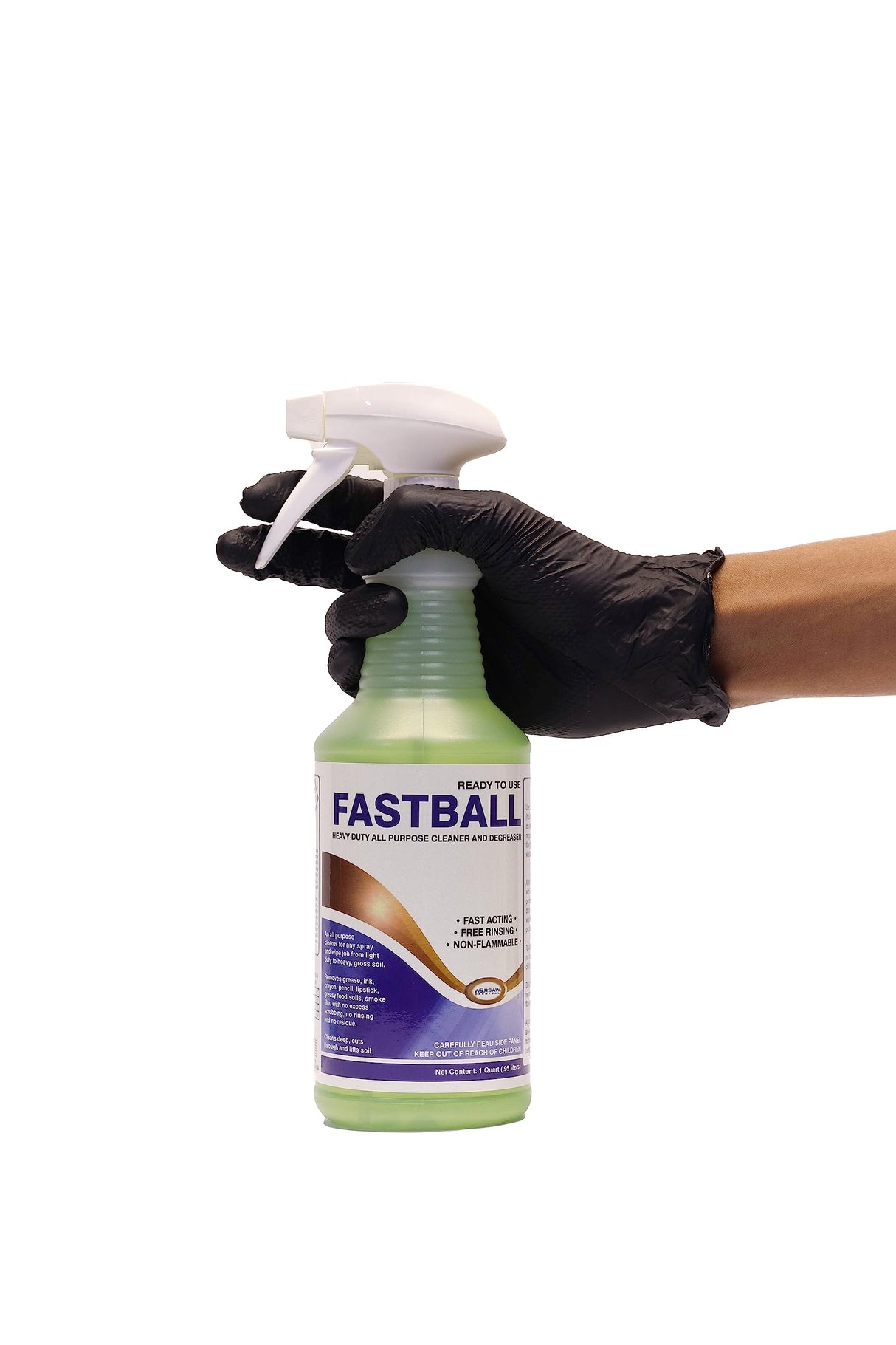 Warsaw Fastball Heavy Duty Industrial Degreaser & All Purpose Cleaner, Pine Scent, Biodegradable, Alcohol Free, Fast Acting, Multi-Surface, 1 Quart, Concentrated Liquid, Industrial Cleaning Agent