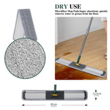 Masthome 36" Commercial Dust Mop, 60" Telescopic Handle Heavy Duty Floor Mop, Wet Dry Industrial Mop with 3 Reusable Pads for Hardwood Marble Laminate Tile, Home Gym Office Use