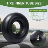 TICONN 20x8.00-8, 20x10.00-8 Inner Tube, 2 Pack Inner Tire Tube for Wheelbarrow Tires, Replacement Tube with TR-4 Straight Valve Stem for Wheelbarrows, Lawn Mowers, Garden Tractor, ATVs, Tractor