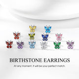 Bestyle Butterfly Earrings for Women Sterling Silver June Birthstone Alexandrite Butterflies Stud Earring Funny Cute Cubic Zirconia Earring Jewelry Mom Wife Grandma Daughter Birthday Gifts