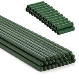 Frcctre 50 Pack 16 Inches Garden Stakes with 25 Connectors, Connectable Plant Support Stakes Plastic Coated Metal Tomato Sticks Plant Climbing Support for Tomatoes, Cucumber, Beans, Potted Plants