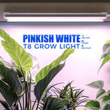 Barrina 2FT T8 Grow Light, 144W(6 x 24W), 800W Equivalent, Full Spectrum, Sunlight Plant Light, LED Grow Light Bulbs, for Indoor Plant Growing, with V-Shaped Reflector, Pinkish White, 6-Pack