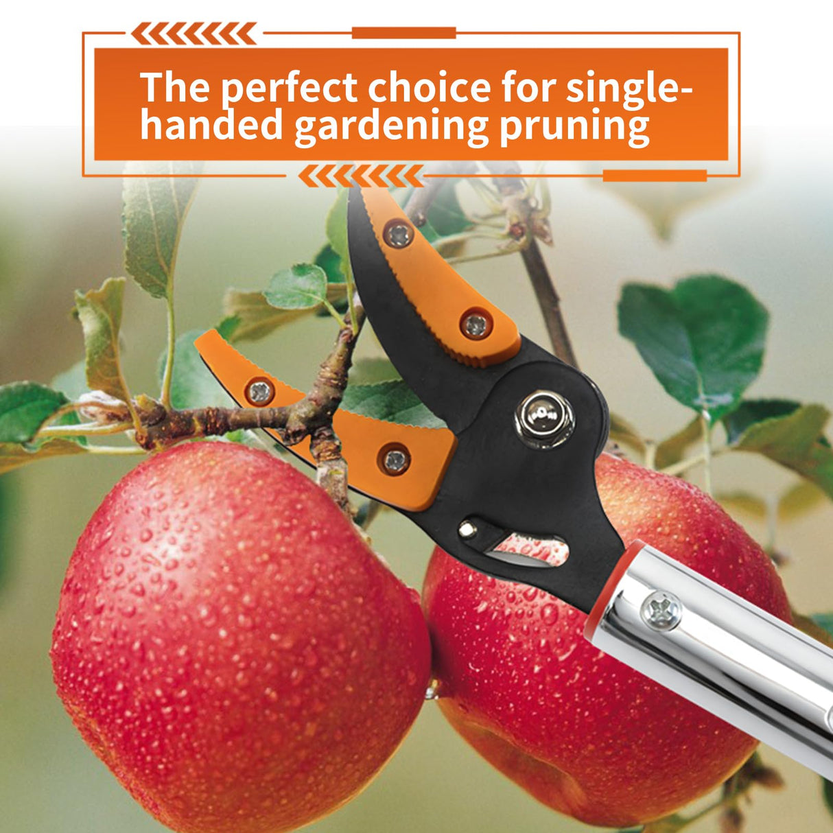 3.5 ft (1.0m) Cut & Tree Trimmer for Precision Gardening Pruning & Fruit picking, 40 in Long Reach Pruning Shears - Lightweight Aluminum Rust-Resistant Picker, Branch Bypass Loppers(1/2" Max Cut)