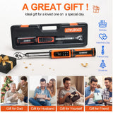 coobeast Digital Torque Wrench, 3/8 Drive Electronic Torque Wrench with Preset Value(1.5-99.5 Ft-lbs./2-135Nm), Buzzer and LED Flash Five Units of Measure for Bike Motorcycle Car