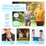 KBPTM Custom Medical Alert Bracelet Personalized Engraving Medic Info ID Bracelet Customized Emergency Medical Bracelets Gifts for Men Women Dad Fathers Day (black)