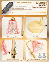 SupBri Candle Warmer Lamp with Timer, Adjustable Height and Dimmable, Birthday Christmas Gifts for Women, Mothers Day Gifts for Mom, Unique House Warming Gifts New Home Decor(Pink)