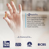 Physio Omega - Omega 3 Supplement - Sustainably Sourced - with DPA, EPA, and DHA - Burpless Fish Oil - 1 Pack