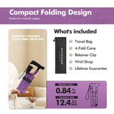 GPTCAMP G2 Walking Stick, Fold-up Walking Cane for Women and Men with Wrist Strap, Portable, Foldable, Collapsible, Lightweight and Sturdy with Comfortable T Handle